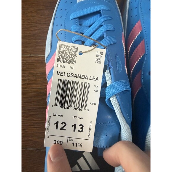 ADIDAS Men’s VELOSAMBA LEATHER CYCLING BRIGHT BLUE PULSE MAGENTA SIZE 12 NWOB - Picture 3 of 5